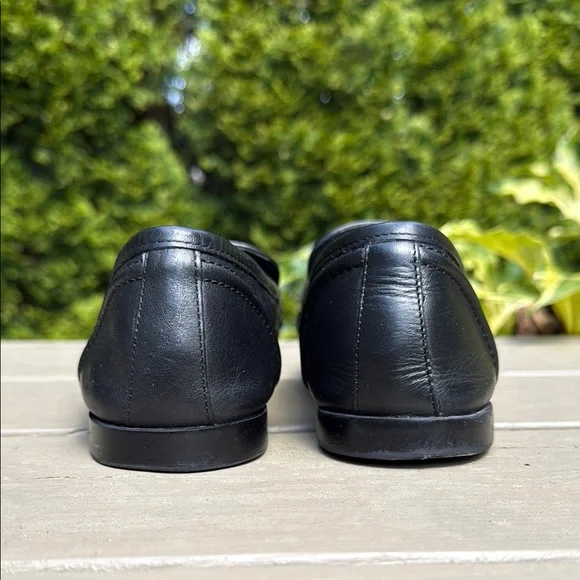 Zara Black Leather Loafers with Horsebit Detail Size 8 (39) - Picture 7 of 8